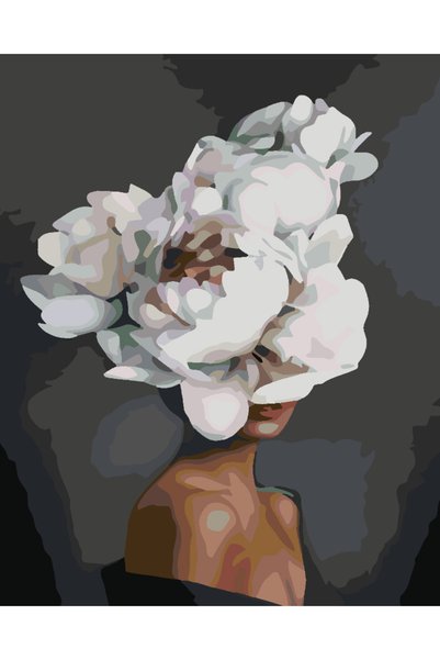 Painting-numbers Set pictura pe numere Floral Head 4114, panza pe rama lemn, ...