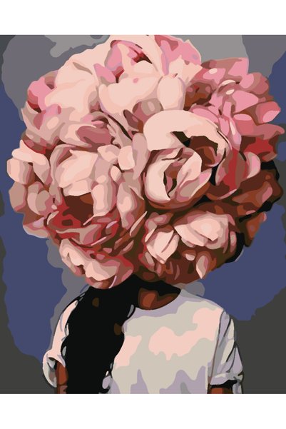 Painting-numbers Set pictura pe numere Floral Head 4085, panza pe rama lemn, ...