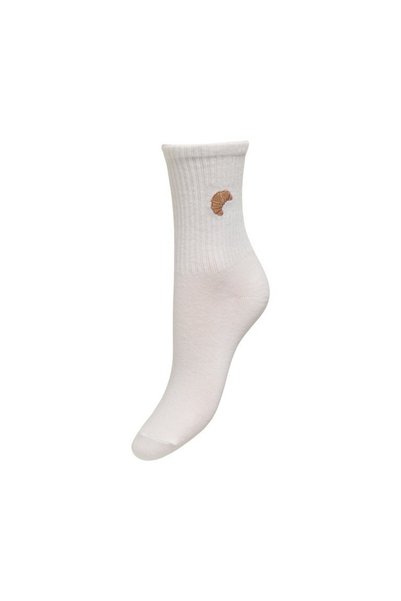 ONLY Women's White 1 Onlsophia Emb. Tennis Sock Acc Socks