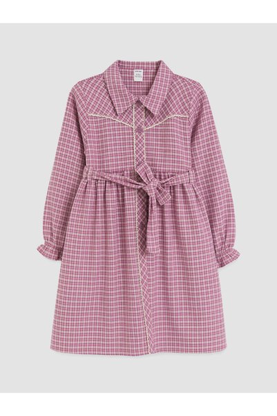LC Waikiki Lcw Kids Pink Plaid Girl's Dress with Nevavm Difference
