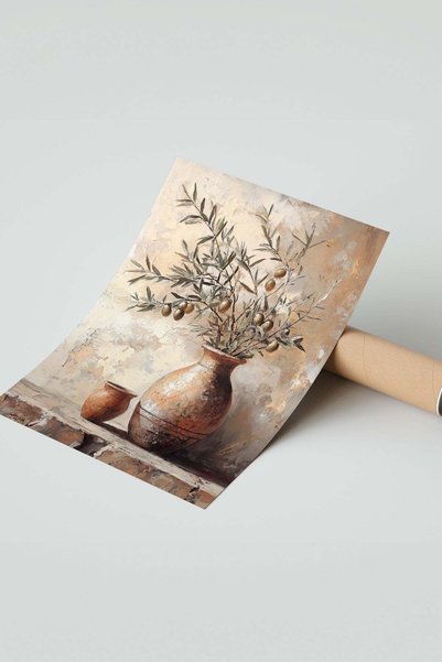 Postifull Zeytin Dalları ve Vazo Çerçevesiz Poster NO:160689
