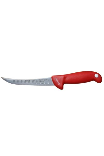 Dactylion Cuțit roșu pentru filetat, 29 cm, lamă curbată de 15 cm cu alveole ...