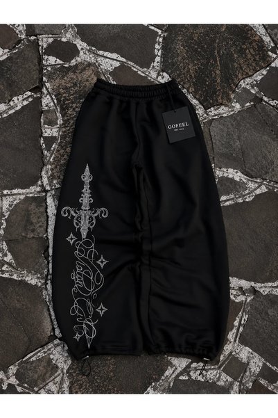 Gofeel Y2K Street Defeat Stone Embellished Baggy-Fit Unisex Sweatpants