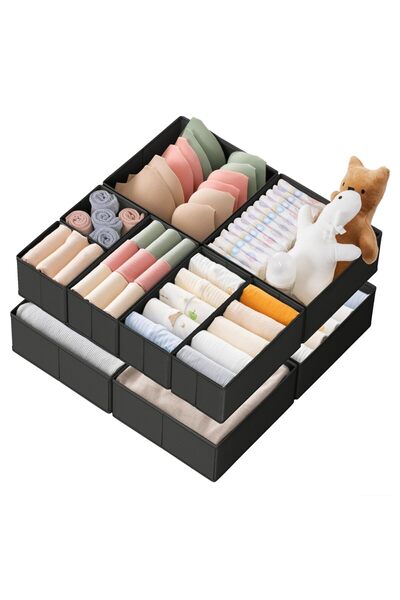 LEFAFA Drawer Organizer Clothes, 10 Pack Dresser Organizer Bins, Foldable Fab...