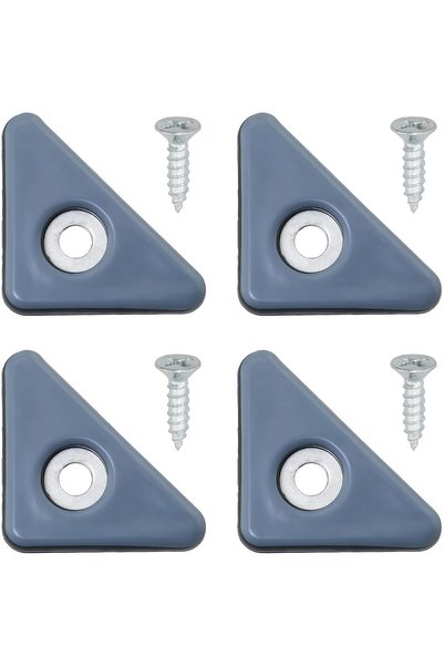 GENERAL 4PCS Triangular Teflon Ring Pads Furniture Sliding Track Wheels Self ...