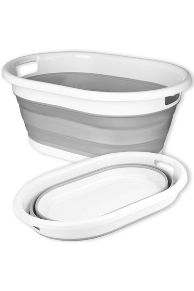Gockowiak Bol oval pliabil AIDA, cm, alb-gri, compact, 25 L
