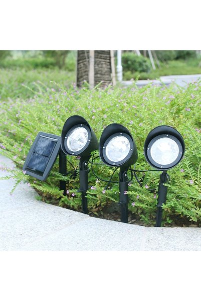 OEM Lampă solară tip decorațiune pentru grădină, 3 felinare, alb rece
