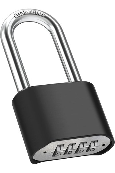 KASTWAVE 2.5in Long Shackle Combination Lock, High Security 4 Digit Combinati...