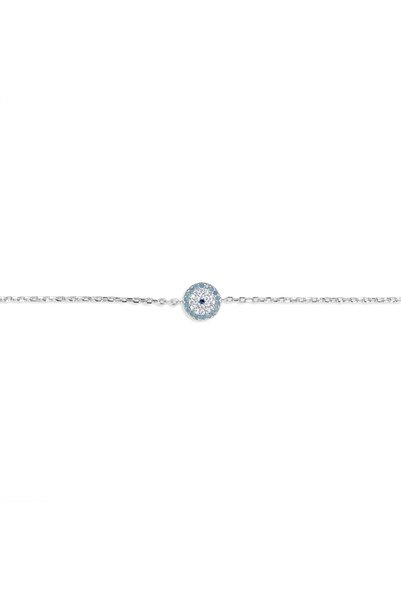 PETSIOS925 Βραχιόλι από ασήμι 925 με το σύμβολο του «κακού ματιού», με ζιργκό...