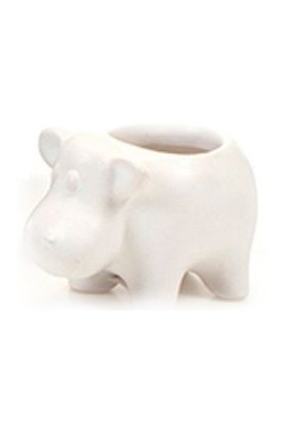 Eufloria Decorative Ceramic Animal Pot 'Marshmallow Hippo' Ø6cm