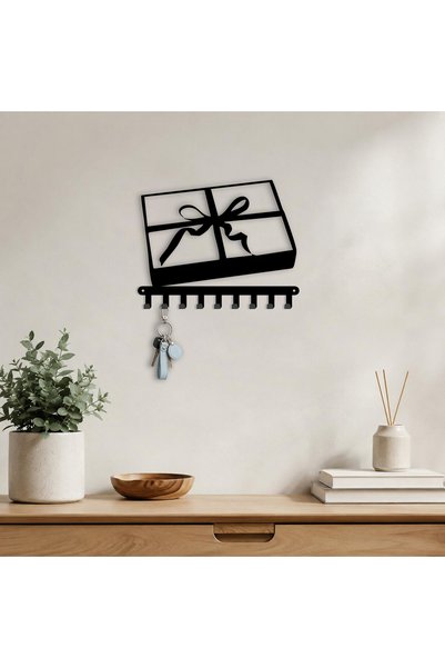 Generic Brand Black Gift Box Metal Key Holder Metal Key Hanger Wall Mounted K...