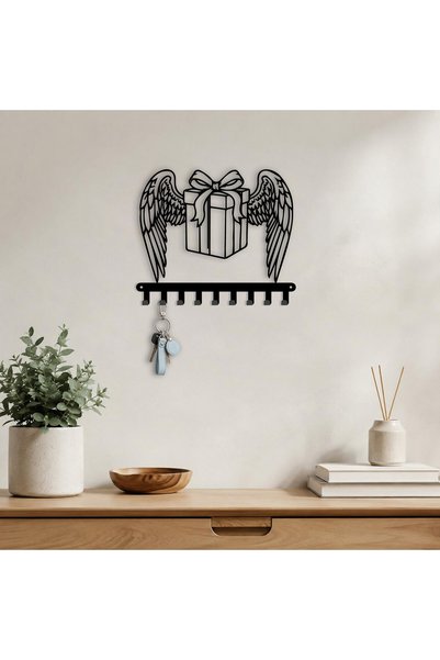 Generic Brand Winged Gift Box Metal Key Holder Metal Key Hanger Wall Mounted ...