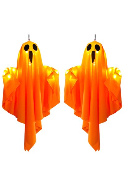 Noonedibs 2 buc decor exterior agățat fantomă strălucitoare iluminată, Hallow...