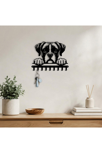Generic Brand Boxer Dog Portrait Metal Key Holder Metal Key Hanger Wall Mount...