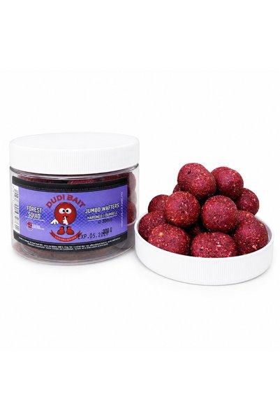 DUDI BAIT Boilies cu cârlig „FOREST SQUID” (JUMBO WAFTERS) 24 mm, formă de ha...