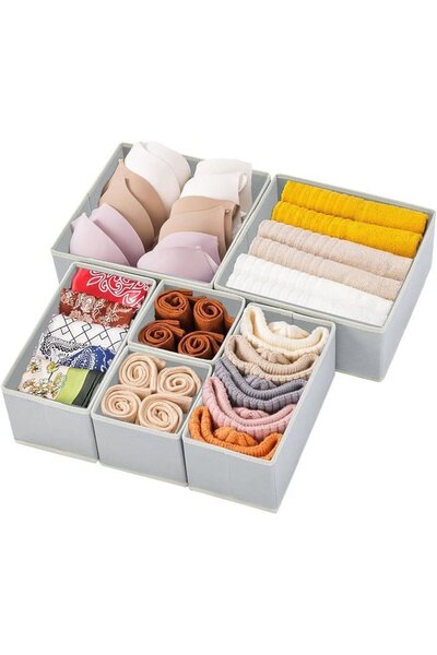 Noonedibs Organizator de sertare pliabil, separator de sertare din material t...