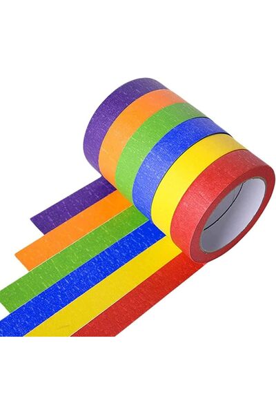 ASKIND 6 Rolls Colored Masking Tape, Colored Painters Tape for DIY Arts Paint...