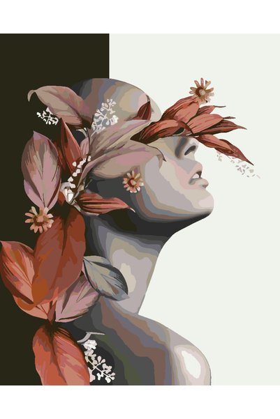 Painting-numbers Set pictura pe numere Flower Head 4684, panza pe rama lemn, ...
