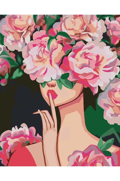 Painting-numbers Set pictura pe numere Flower Head 4511, panza pe rama lemn, ...