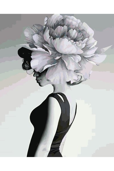 Painting-numbers Set pictura pe numere Flower Head 4682, panza pe rama lemn, ...