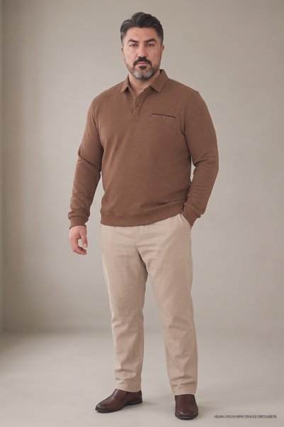 Maccali Tricou pentru bărbați, cu buzunare, de iarnă, largi, drept, din nurcă...
