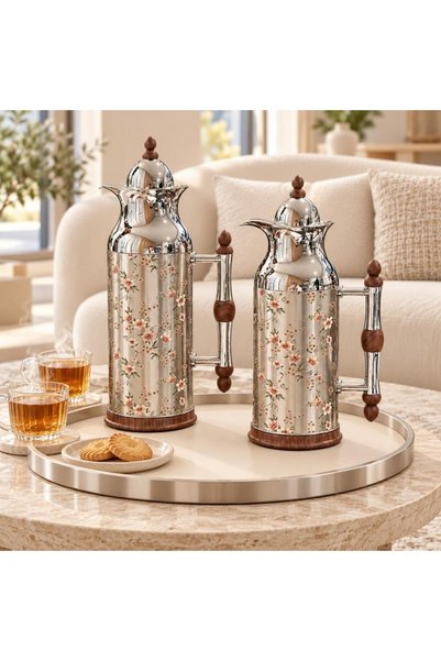 laverahome Royal Trams Set with Floral and Wood Patterns |