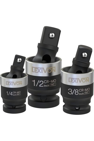 LEXIVON Impact Socket Adapter and Reducer 4-Piece Set | 1/4" - 3/8" - 1/2" Im...