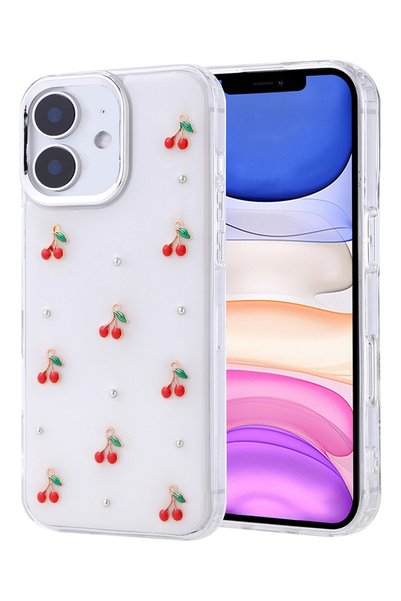 Nezih Case Apple iPhone 11 ile Uyumlu Kabartma Figürlü Simli Şeffaf Desenli K...