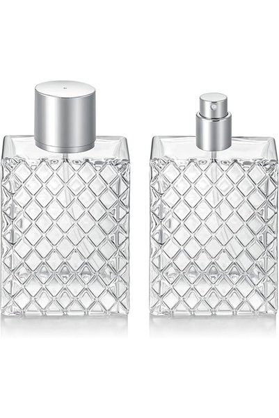 EXCEFORE قطعتان من زجاجات العطور الفارغة، سعة 100 مل، زجاجات عطور قابلة لإعاد...