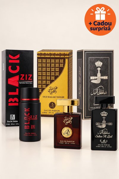 OferteTop Set 3 Parfumuri Arăbești pentru Bărbați: Black Ziz, Oud Malaki Daha...