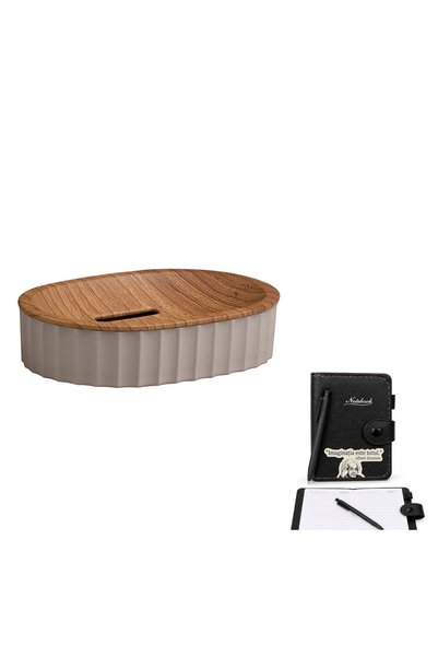 OEM Săpunieră, stativ, ABS și polipropilenă, maro și lemn, 12.5x9x14.2 cm, cu...