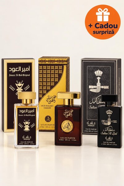 OferteTop Set 3 Parfumuri Arăbești pentru Bărbați: Ameer Al Oud, Oud Malaki D...