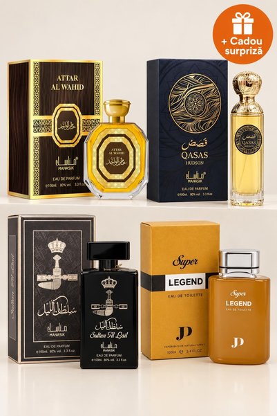 OferteTop Set 4 Parfumuri pentru Bărbați: Attar Al Wahid, Qasas Hudson, Sulta...