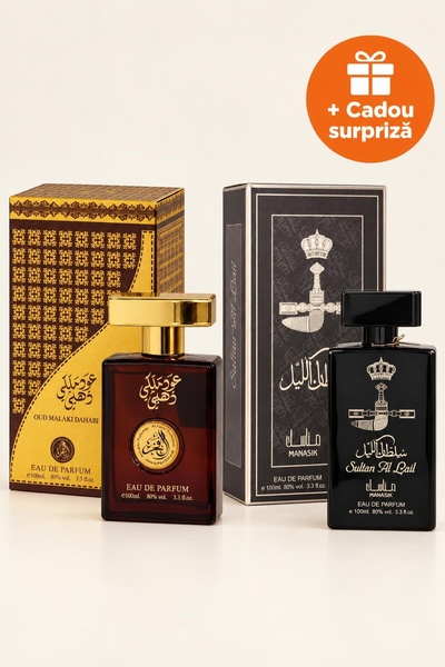OferteTop Set 2 Parfumuri Arăbești pentru Bărbați: Oud Malaki Dahabi și Sulta...