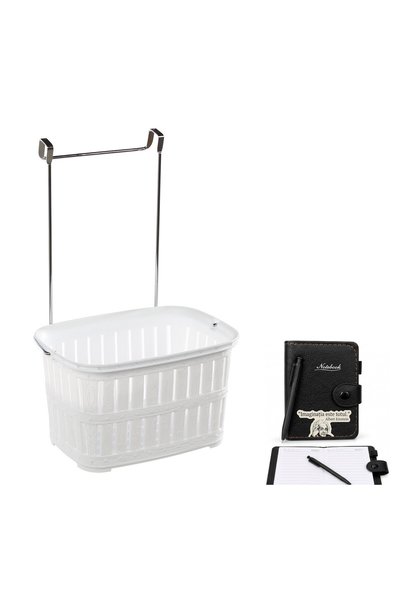 OEM Cos depozitare din plastic, pe perete, plastic, alb, 30x12x21 cm, cu cado...