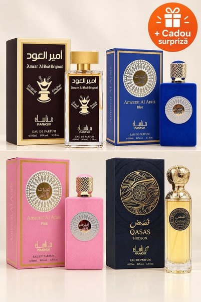 OferteTop Set 4 Parfumuri Arăbești: Ameer Al Oud, Ameerat Al Arais Blue, Amee...