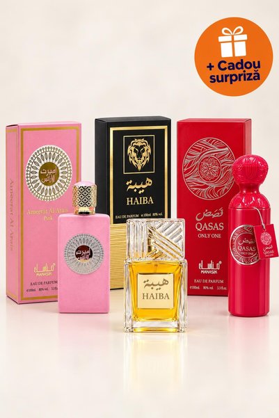 OferteTop Set 3 Parfumuri Arăbești pentru Femei: Ameerat Al Arais Pink, Haiba...