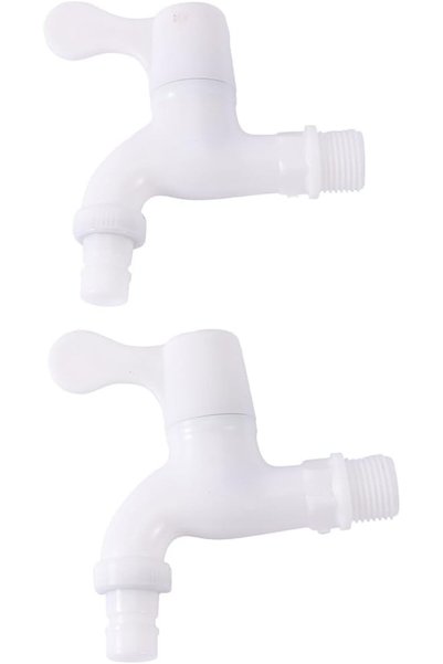 Bmb TOOLS Plastic Water Tap - White ABS Leak-Proof Screw-In Faucet - Single H...