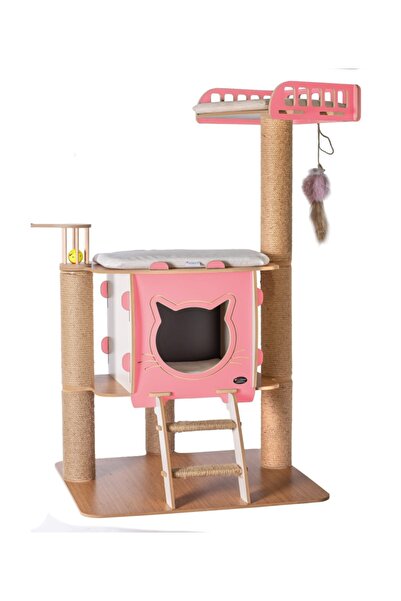 Patihomes Vip Katlı Yataklı Tırmalamalı Kedi Evi