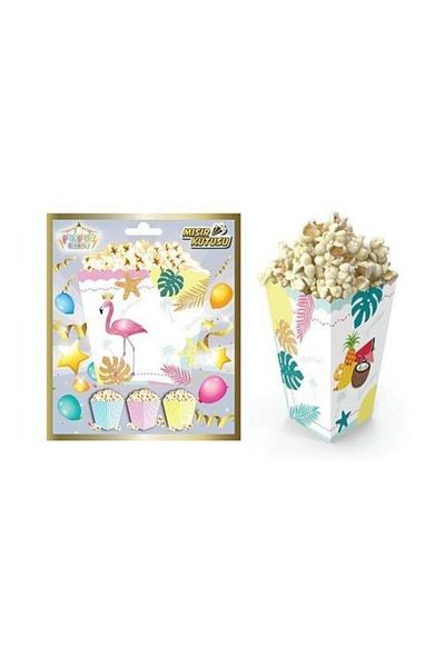 Parti Furyası Flamingo Popcorn Box Corn Box