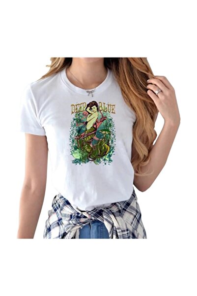 SCUBAPROMO Bela ženska majica Deep Blue Mermaid