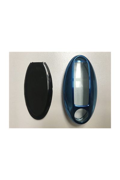 REPLAX Nissan Blue Keyless Start Plastic Key Case with Black Cover