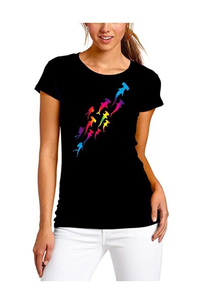 SCUBAPROMO Shark Freedom Women's Black T-Shirt