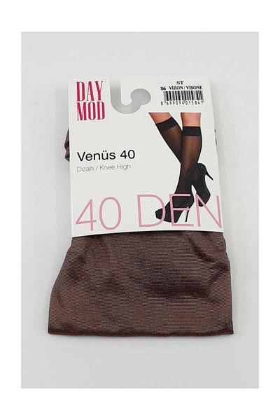 DAYMOD ÇORAP Дамски тънки чорапи до коляното Daymod Venus 40 Denier (12 броя) Mink (86) Standard