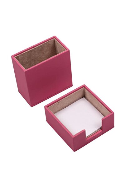 Güner Ofis Deri 2 Parça Masa Üstü Seti Pembe Kalemlik Ve Notluk