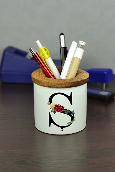 Hediyelen Letter S Ceramic Pen Holder