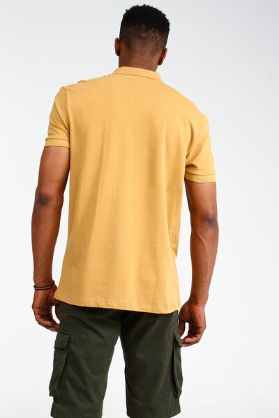 Collezione Tan Colored Men's Polo Collar T-Shirt - Regular Fit