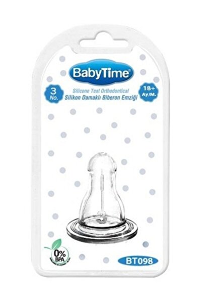 Babytime Babytıme 098 Silikon Klasik Biberon Emziği No:3