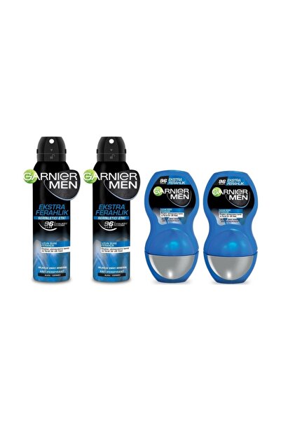 Garnier Garnıer Men Ekstra Ferahlık 2'li Deodorant 150 ml + Ekstra Ferahlık Rollon 2'li