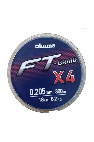 Okuma Ft-*4 Braided Line 300 Mt Grey Örgü Ip - 0,285mm